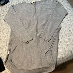 Two Michael Kors Gray and black Crew Neck Sweater with Zipper Details